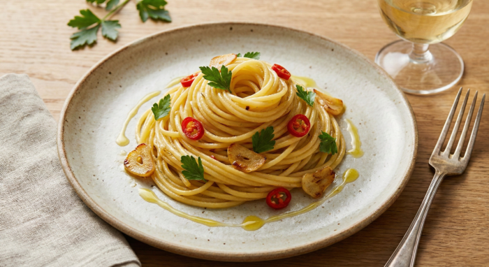 spaghetti aglio olio peperoncino